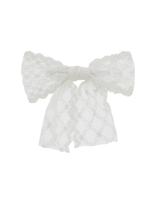Barette cheveux avec noeud blanc