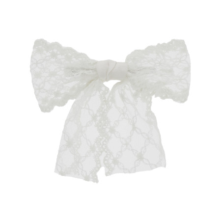 Barette cheveux avec noeud blanc