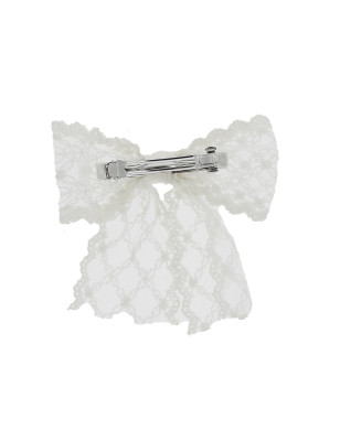 Barette cheveux avec noeud blanc