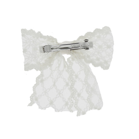 Barette cheveux avec noeud blanc