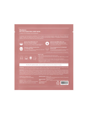 Masque visage Bio Collagen Real Deep - hydratation, pores, élasticité