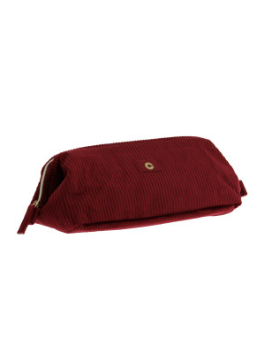 Trousse de make-up en velours côtelé Rouge