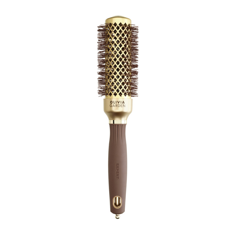 Brosse brushing ronde Expert Blowout Shine Wavy Bristles Gold&Brown 35mm