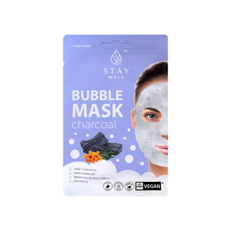 Masque tissu Bubble Charcoal - nettoyage profond, sébum, pores