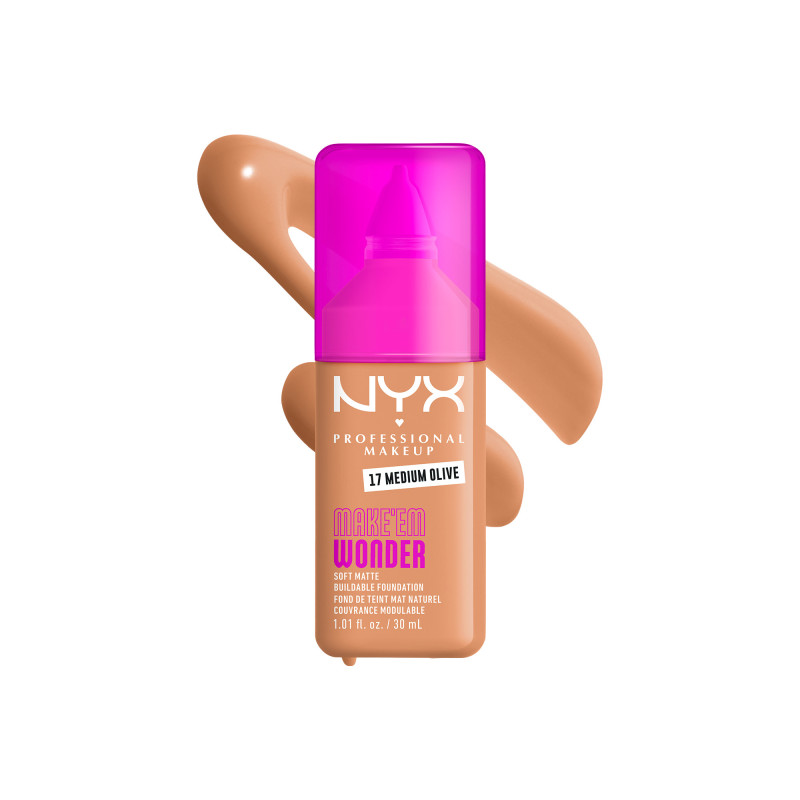 Fond de teint mat naturel couvrance modulable Make'em Wonder - 17 Medium Olive Fond de teint mat naturel couvrance modulable Make'em Wonder - 17 Medium Olive