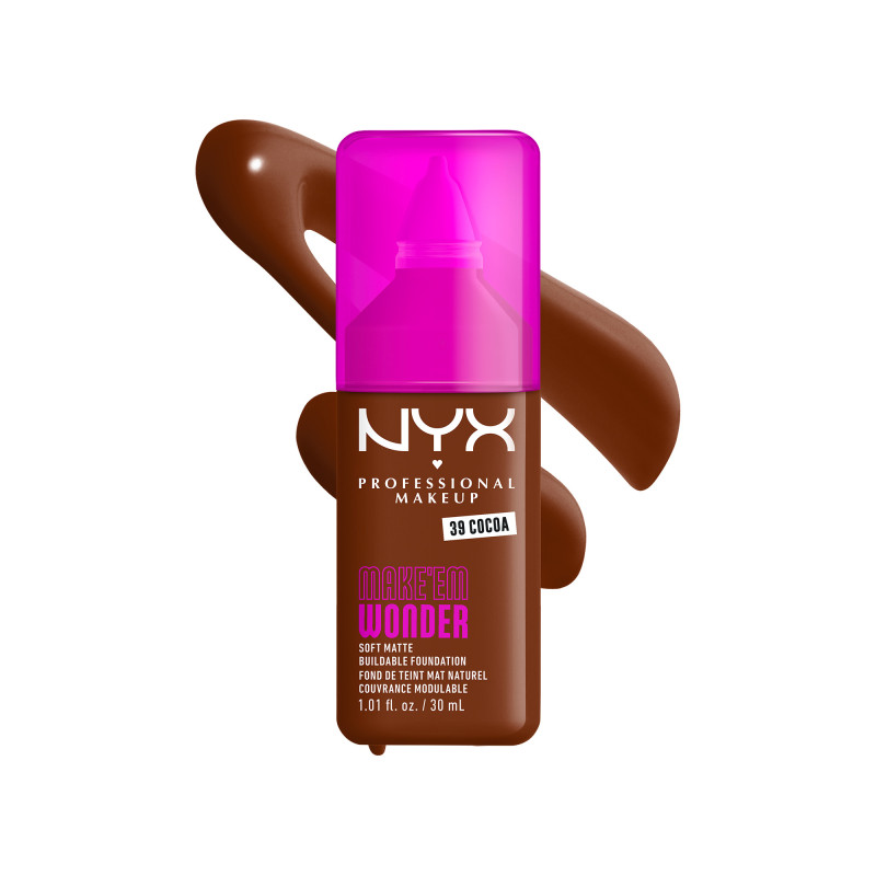 Fond de teint mat naturel couvrance modulable Make'em Wonder - 39 Cocoa Fond de teint mat naturel couvrance modulable Make'em Wonder - 39 Cocoa