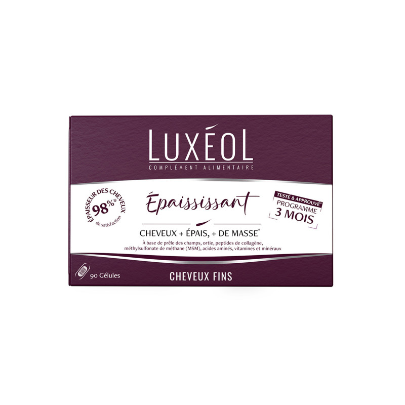 Luxéol Complément Alimentaire Épaississant 3 mois – épaissit, fortifie, sublime