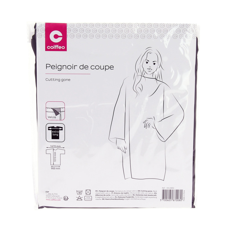 Peignoir imperméable noir simple velcro TU Peignoir imperméable noir simple velcro TU
