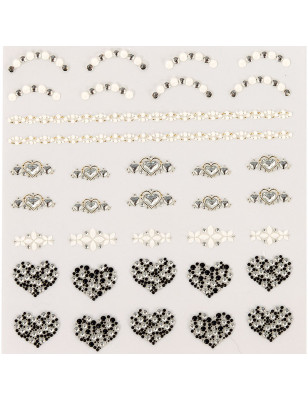 Décors adhésifs pour ongles Coeur - Jewel