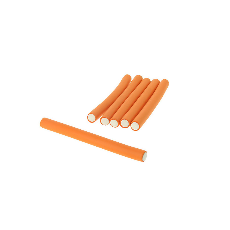 Flexi rollers 16mmx18cm x6 Orange Flexi rollers 16mmx18cm x6 Orange