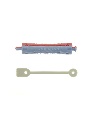 Bigoudis permanente courts 70x11mm x12 Bleu & Rouge