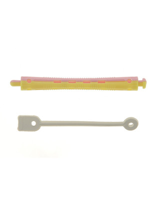 Bigoudis permanente longs 91x8mm x12 Rose & Jaune