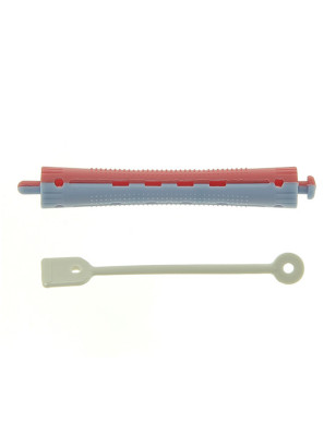 Bigoudis permanente longs 91x11mm x12 Bleu & Rouge